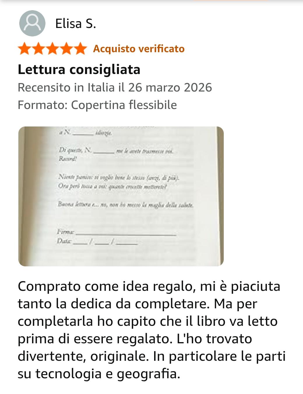 Recensione Amazon Elisa